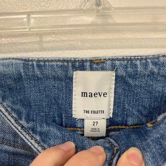 Anthropologie Maeve The Colette Crop High Rise Wide Leg Jeans Sz 27 Blue - Picture 6 of 12